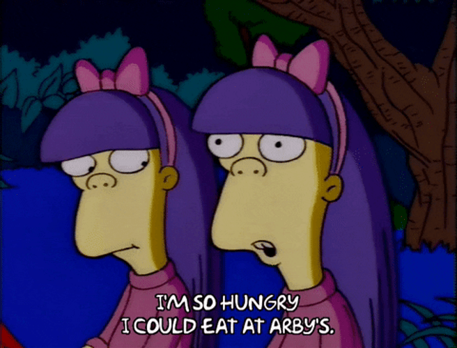 Arbys Hungry Twins Terri Sherri The Simpsons GIF