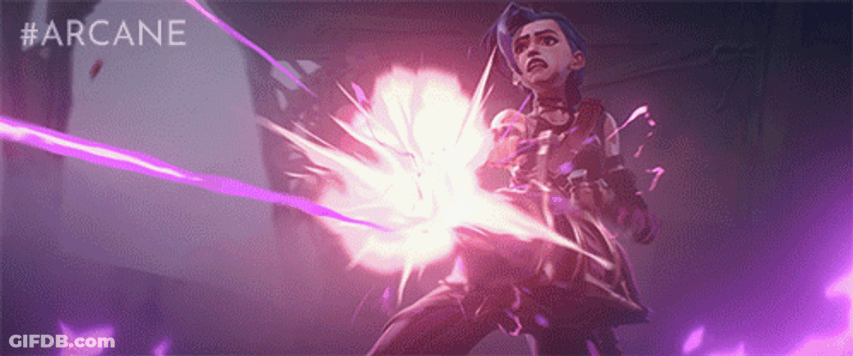 Arcane Jinx Firing Anywhere GIF