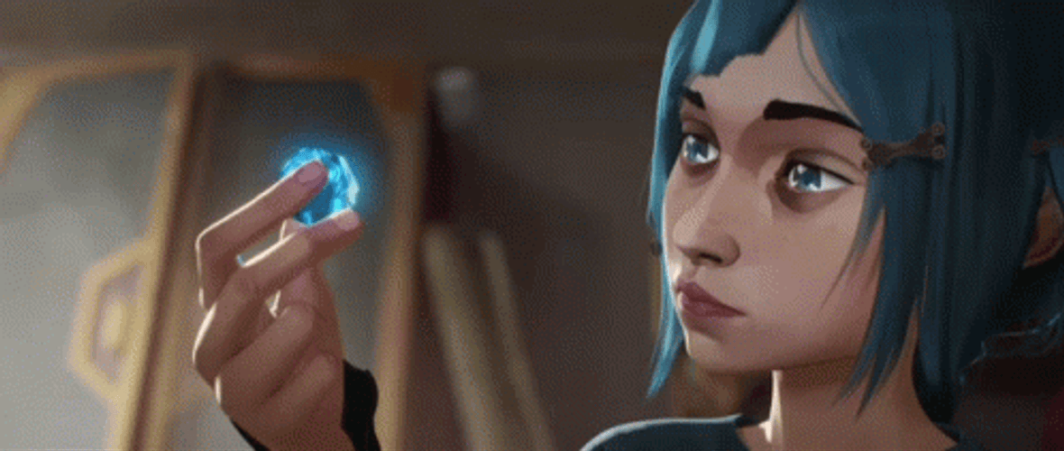 Arcane Jinx Looking At Hextech Crystals GIF