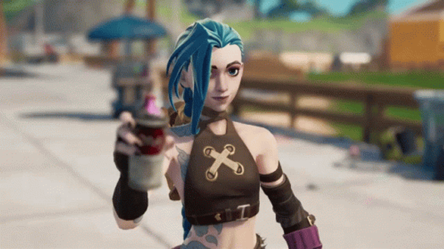Arcane Jinx Spray Purple Color GIF