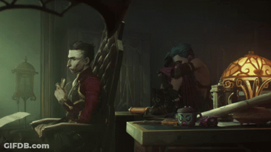 Arcane Jinx Telling Story To Silco GIF