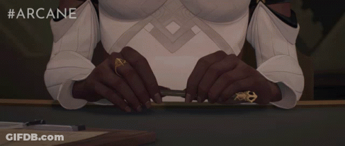 Arcane Poster Woman With Hand Up GIF