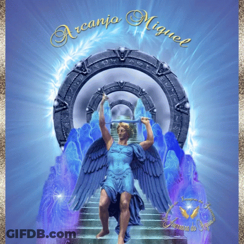 Arcánjo Miguel Man With Wings Painting GIF