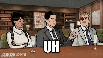 Archer Is Holding A Glass Of Champagne While Sitting At A Table With Other People GIF