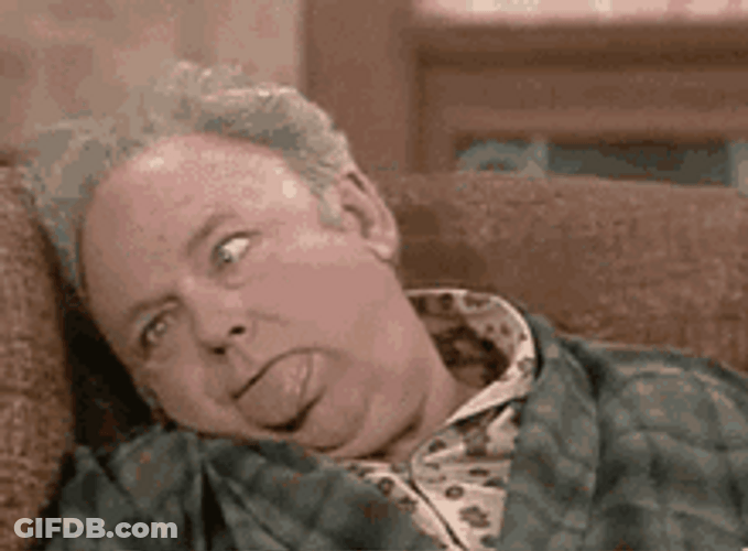 Archie Bunker Gun To Head Funny Face GIF