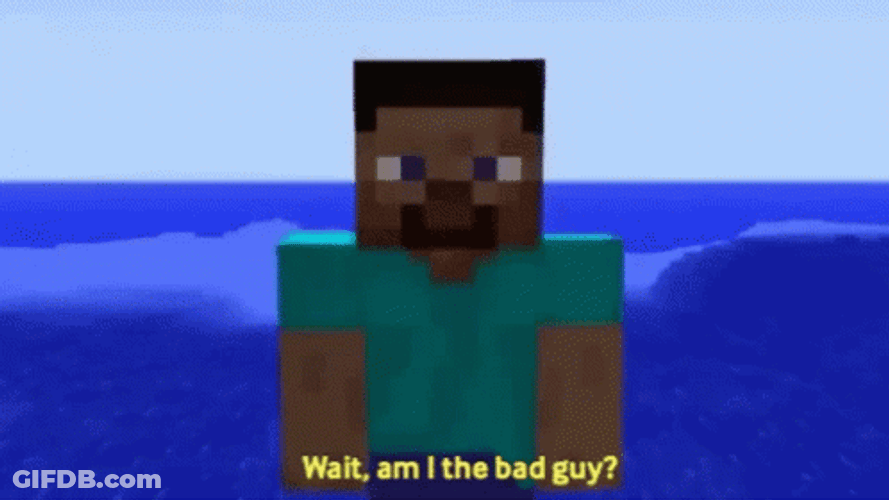 Are We The Baddies Minecraft Close Up GIF