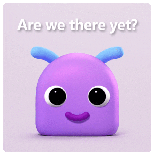 Are We There Yet Cute Purple Creature GIF