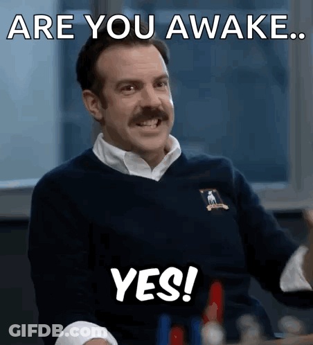 Are You Awake Yes Smiling Man GIF
