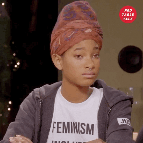 Are You Kidding Me Willow Smith Red Table GIF