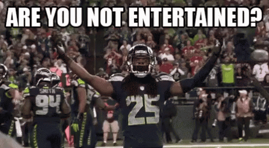 Are You Not Entertained Football Player GIF