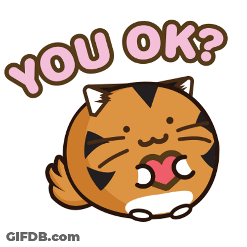 Are You Ok Ginger Cat With Heart GIF