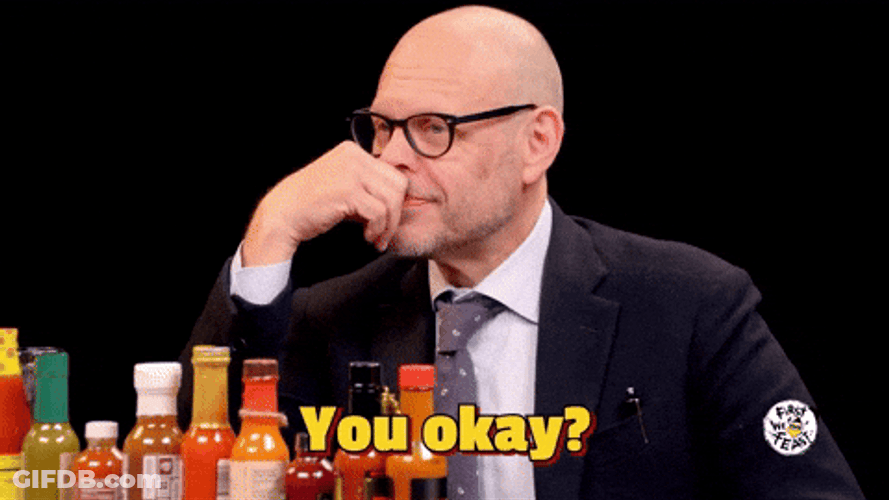 Are You Ok Sean Evans Hot Ones GIF