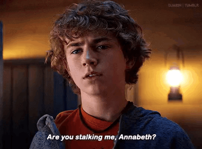 Are You Stalking Me Annabeth Percy Jackson GIF