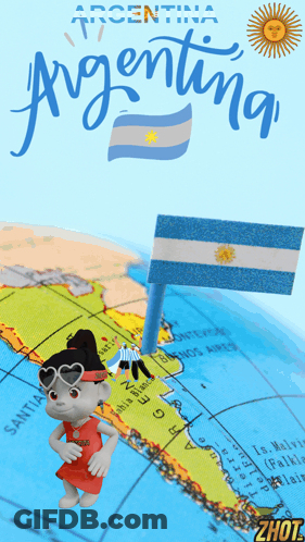 Argentina Map With Pinned Flag GIF