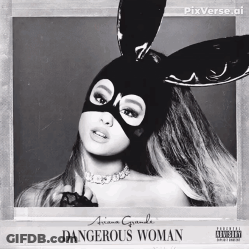 Ariana Grande Dangerous Woman Mask And Bunny Ears GIF