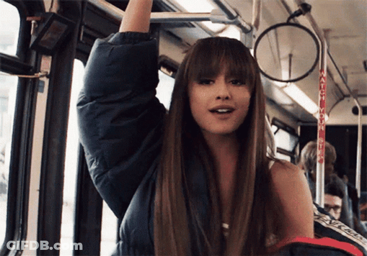 Ariana Grande Hot Singer Train Bangs GIF