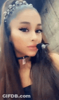Ariana Grande Is Wearing A Choker And A Headband With Pearls GIF