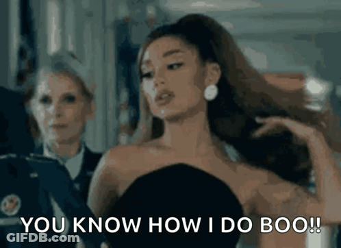Ariana Grande Says You Know How I Do Boo In Front Of Two Women GIF
