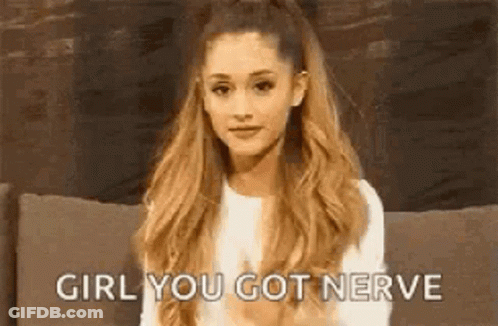 Ariana Grande Sitting On Couch Girl You Got Nerve GIF