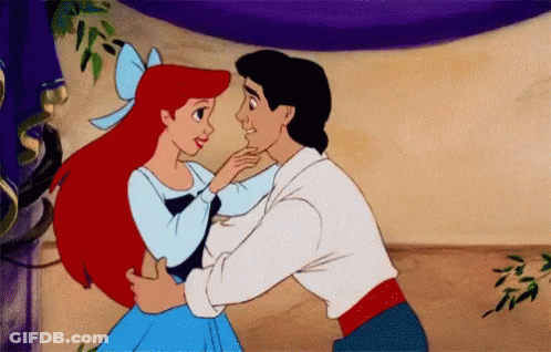 Ariel And Eric From The Little Mermaid Are Hugging Each Other . GIF