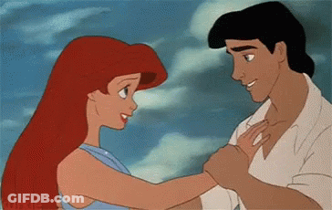 Ariel And Eric Holding Hands And Smiling GIF