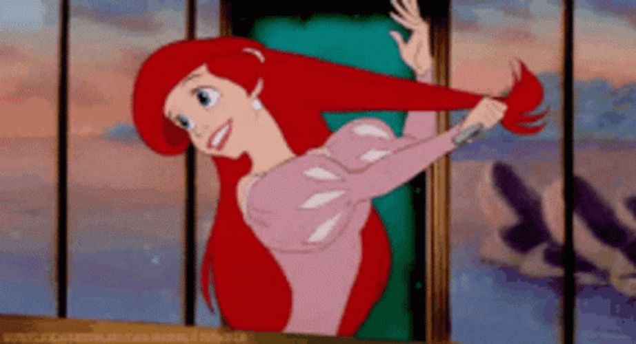 Ariel Fixing Her Hair GIF