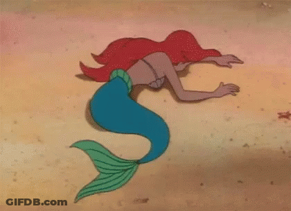 Ariel From The Little Mermaid Swimming In Ocean GIF