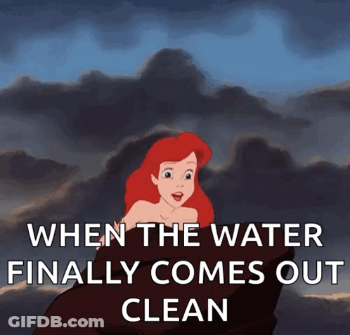 Ariel From The Little Mermaid When The Water Finally Comes Out Clean GIF