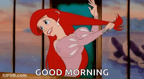 Ariel Holding Hair In Doorway GIF