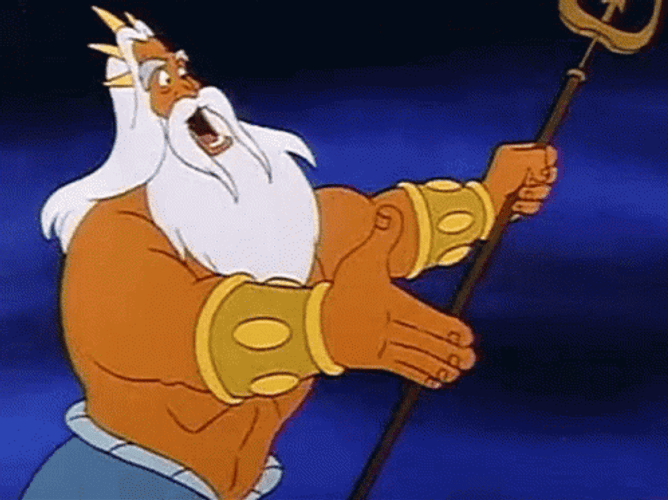 Ariel Hugging King Triton GIF
