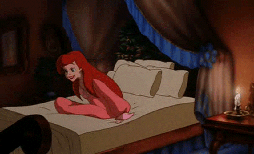 Ariel Jumping In The Bed Before Bedtime GIF