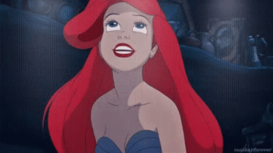Ariel Looking Up GIF