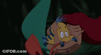Ariel The Little Mermaid Holding Yellow Fish GIF