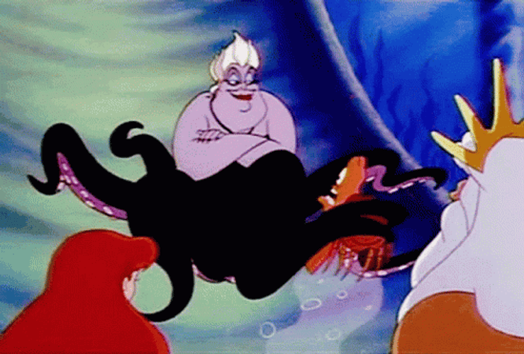 Ariel Watching Ursula Attack GIF