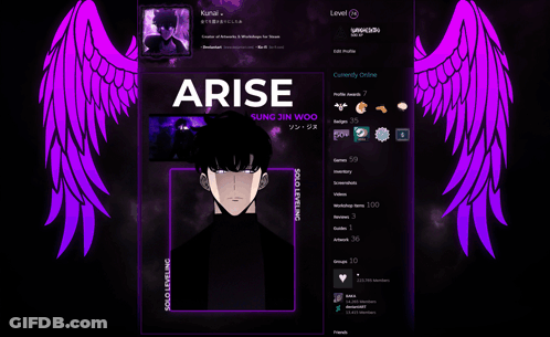 Arise Sung Jin Woo Purple Wings GIF