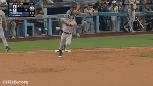 Arizona Baseball Player Running To Base GIF