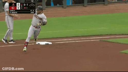 Arizona Baseball Player Running To Base GIF