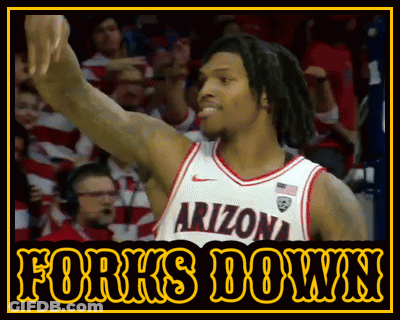 Arizona Basketball Player Giving High Five In Front Of Crowd GIF