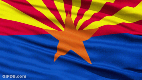 Arizona Flag With Red Yellow And Blue Star GIF