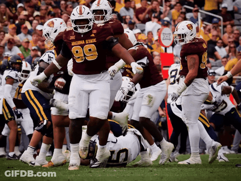 Arizona State Football Players Celebrate Touchdown GIF