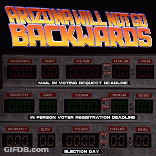 Arizona Will Not Go Backwards Digital Clock GIF