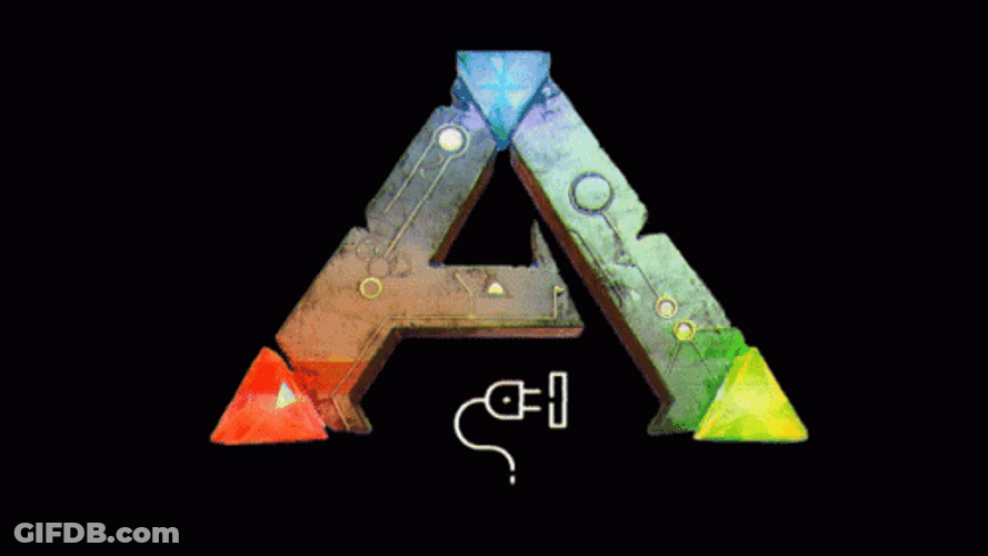 Ark Glitchy Logo Design GIF