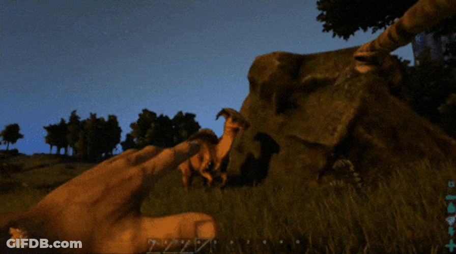 Ark Survival Evolved Parasaur Hunting GIF