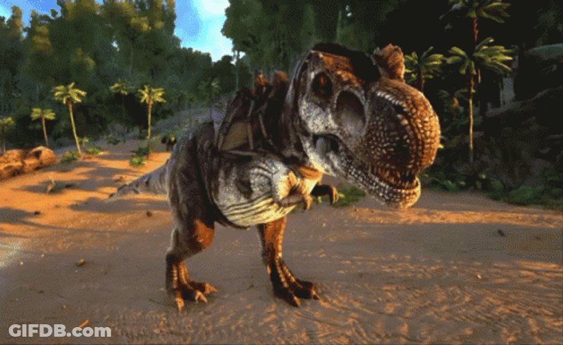 Ark Survival Evolved T Rex Growling GIF