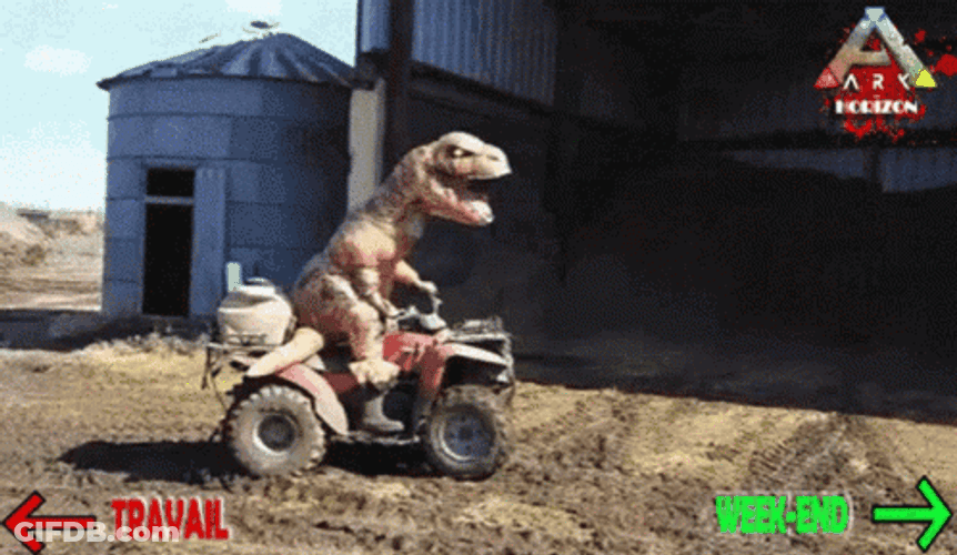 Ark T Rex Riding Kart GIF