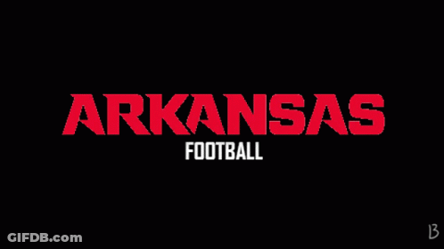 Arkansas Football Red Letters On Black GIF