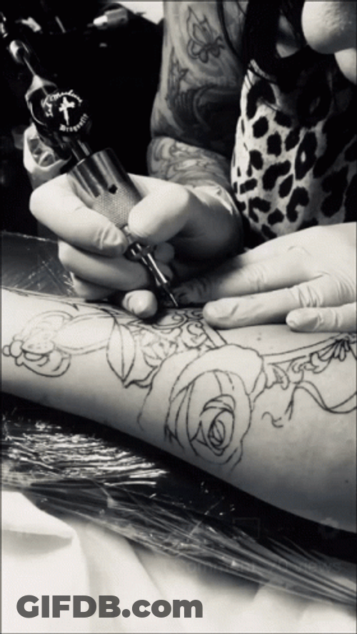 Arm Tattoo Outlining GIF