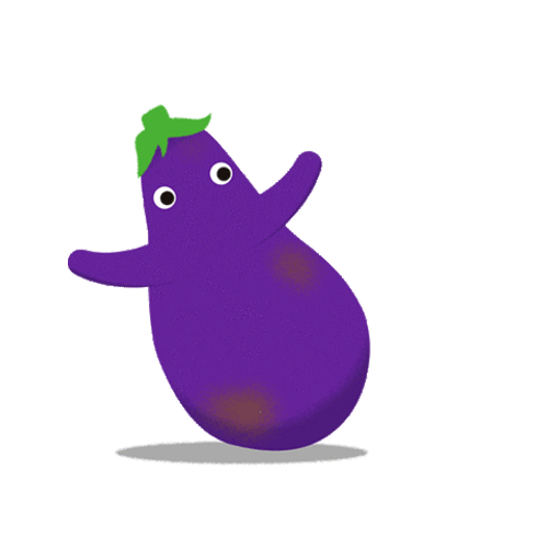 Arm Wave Dancing Eggplant GIF
