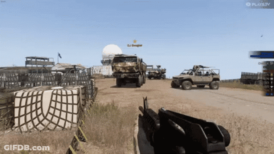 Arma 3 Funny Truck Collision GIF