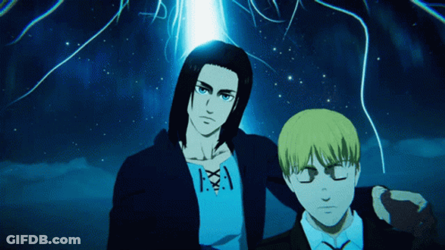 Armin Arlert And Eren Yeager On Founding Tree GIF